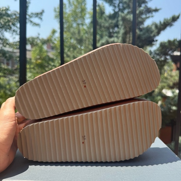 NWT Free People Rule Breaker Platform Sandals Brown Leather Studded Flatform 37 - Picture 6 of 15